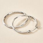 Cr&eacute;oles Esaias Acier Blanc - Boucles d'oreilles cr&eacute;oles Femme | Histoire d&rsquo;Or