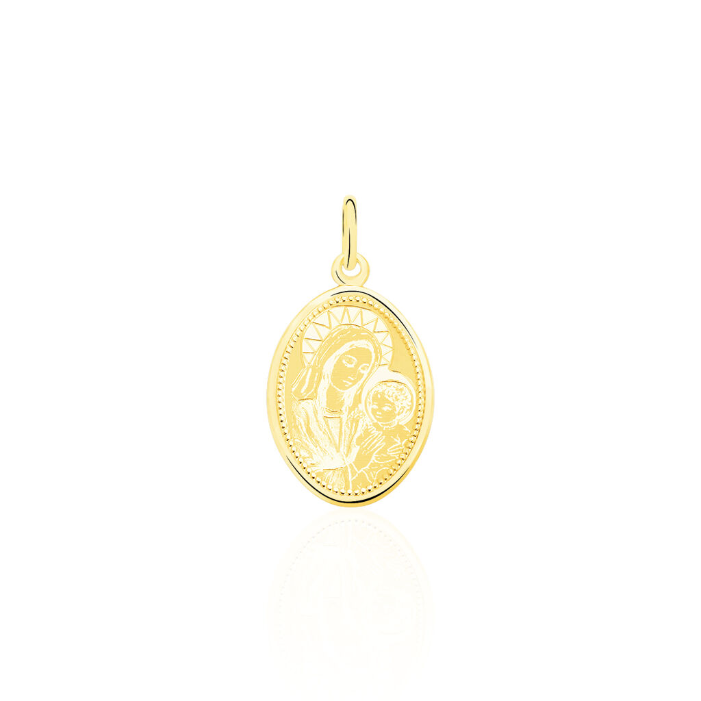Pendentif Or Jaune Vierge A L'enfant - Pendentifs Baptême Famille | Histoire d’Or
