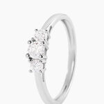 Bague Or Blanc Neely Diamants Synth&eacute;tiques - Bagues solitaires Femme | Histoire d&rsquo;Or