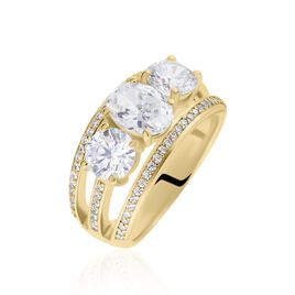 Bague Plaqué Or Jaune Anfisa Oxydes De Zirconium - Bagues avec pierre Femme | Histoire d’Or