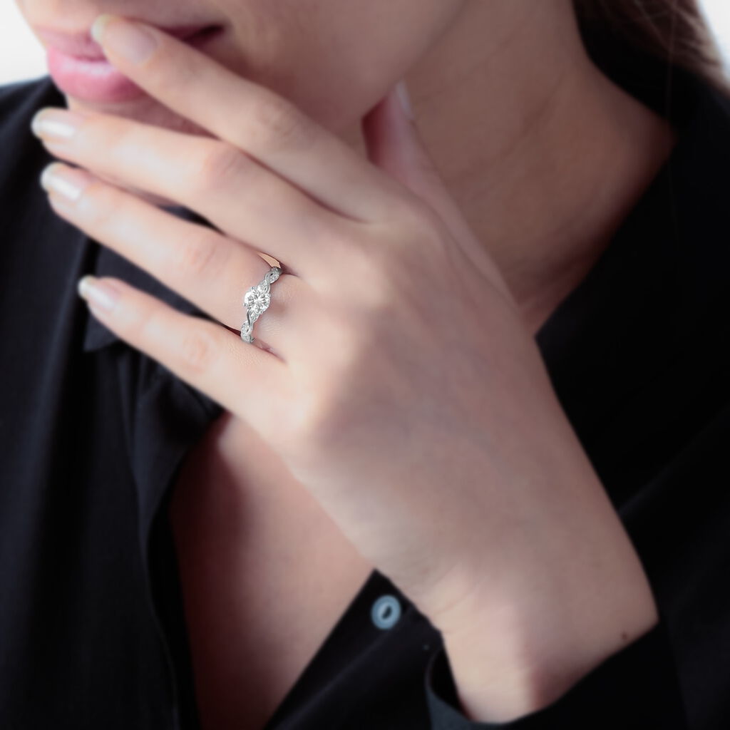 Bague Jouri Argent Blanc Oxyde De Zirconium - Bagues solitaires Femme | Histoire d&rsquo;Or