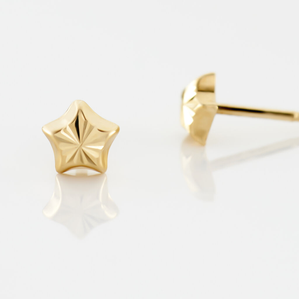Boucles D'oreilles Puces Alphonsine Etoile Or Jaune - Clous d'oreilles Femme | Histoire d’Or