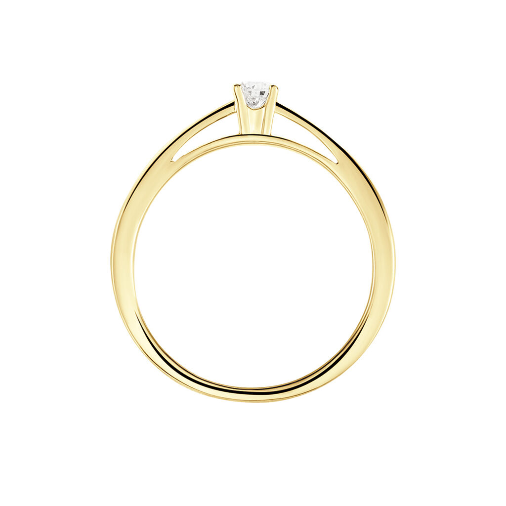 Bague Soltaire Iris Or Jaune Diamant - Bagues solitaires Femme | Histoire d&rsquo;Or
