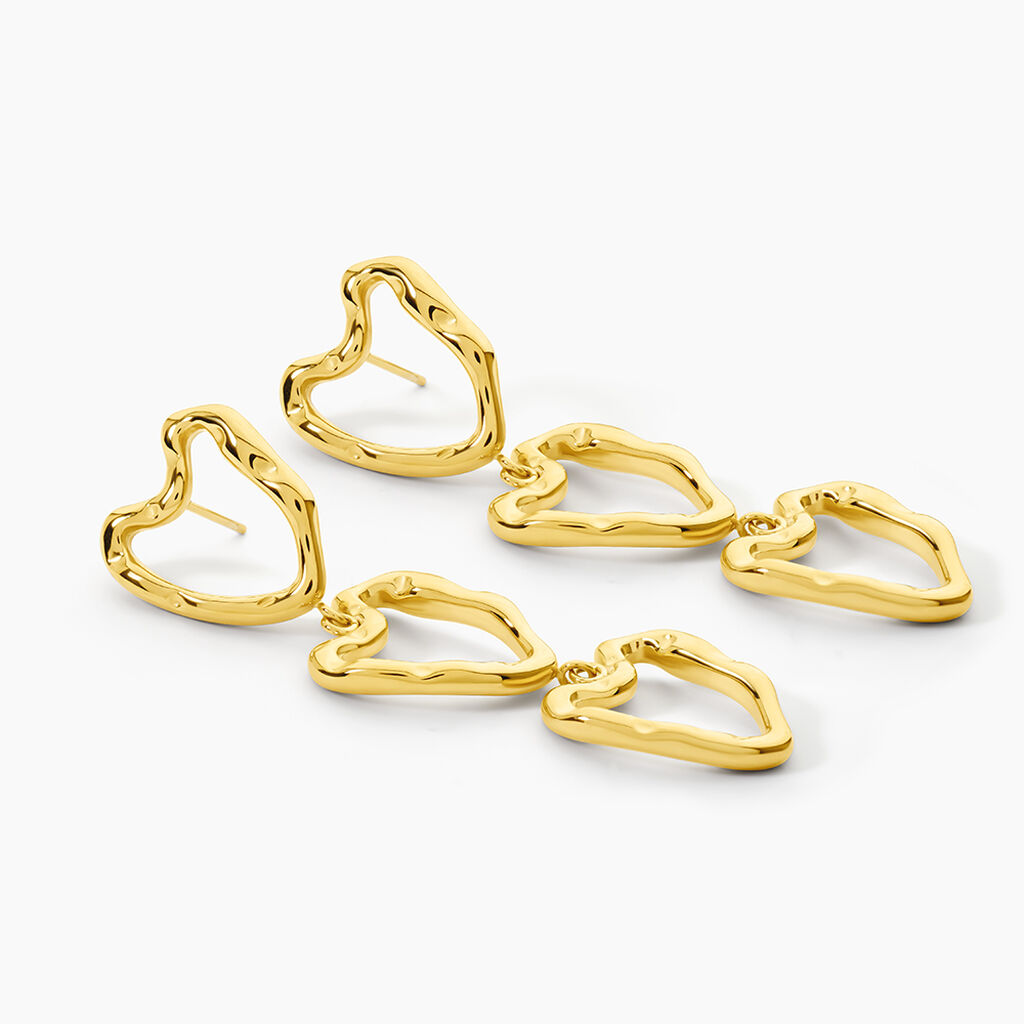 Boucles D'Oreilles Pendantes Alfreda Acier Jaune - Boucles d'oreilles fantaisie Femme | Histoire d&rsquo;Or