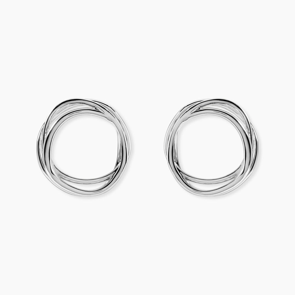 Boucles D'Oreilles Puces Paros Argent Blanc - Boucles d'oreilles fantaisie Femme | Histoire d’Or