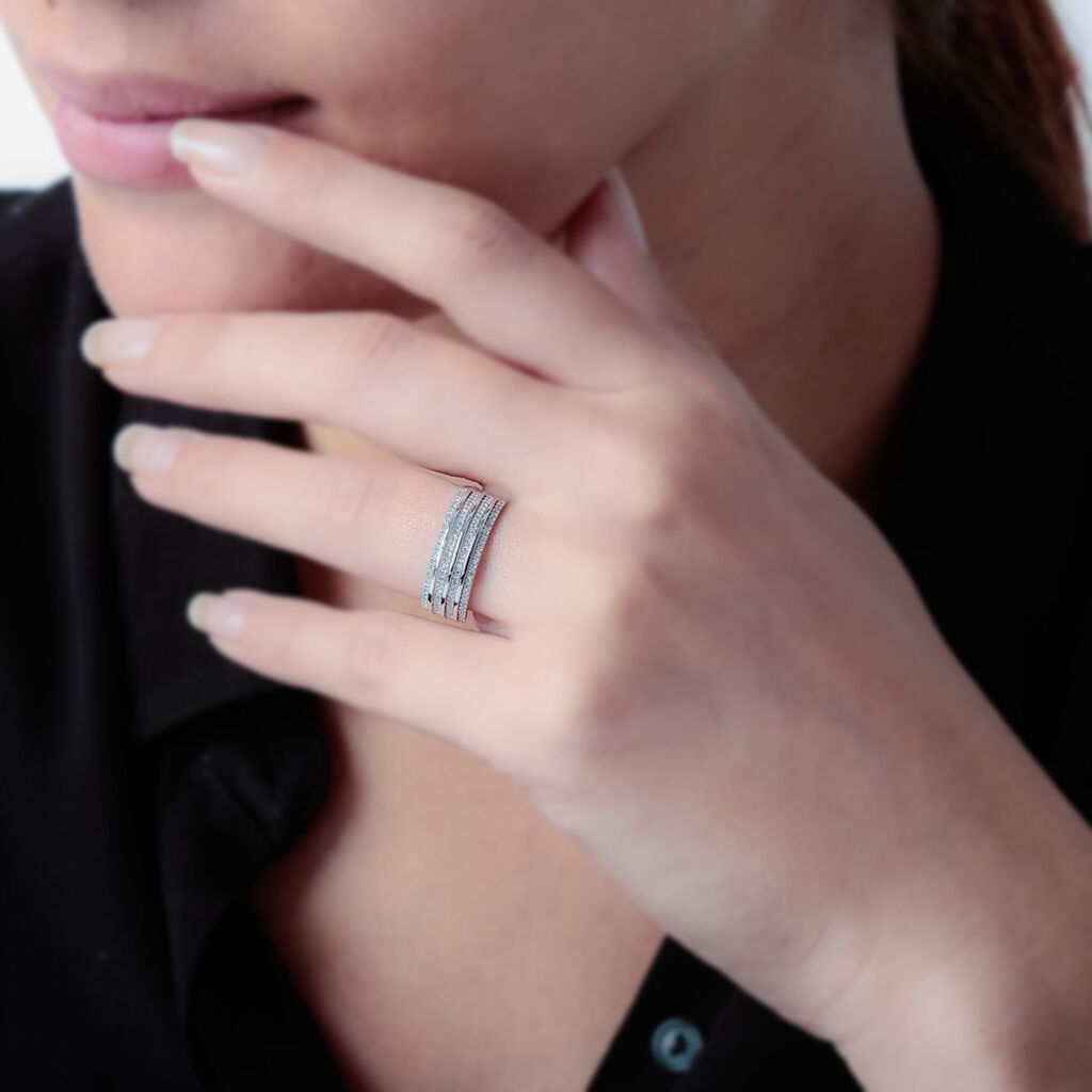 Bague Ines Or Blanc Diamant - Bagues avec pierre Femme | Histoire d’Or