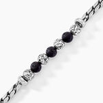 Bracelet Gulustan Acier Gris Vieilli Pierres De Lave - Bracelets Homme | Histoire d&rsquo;Or