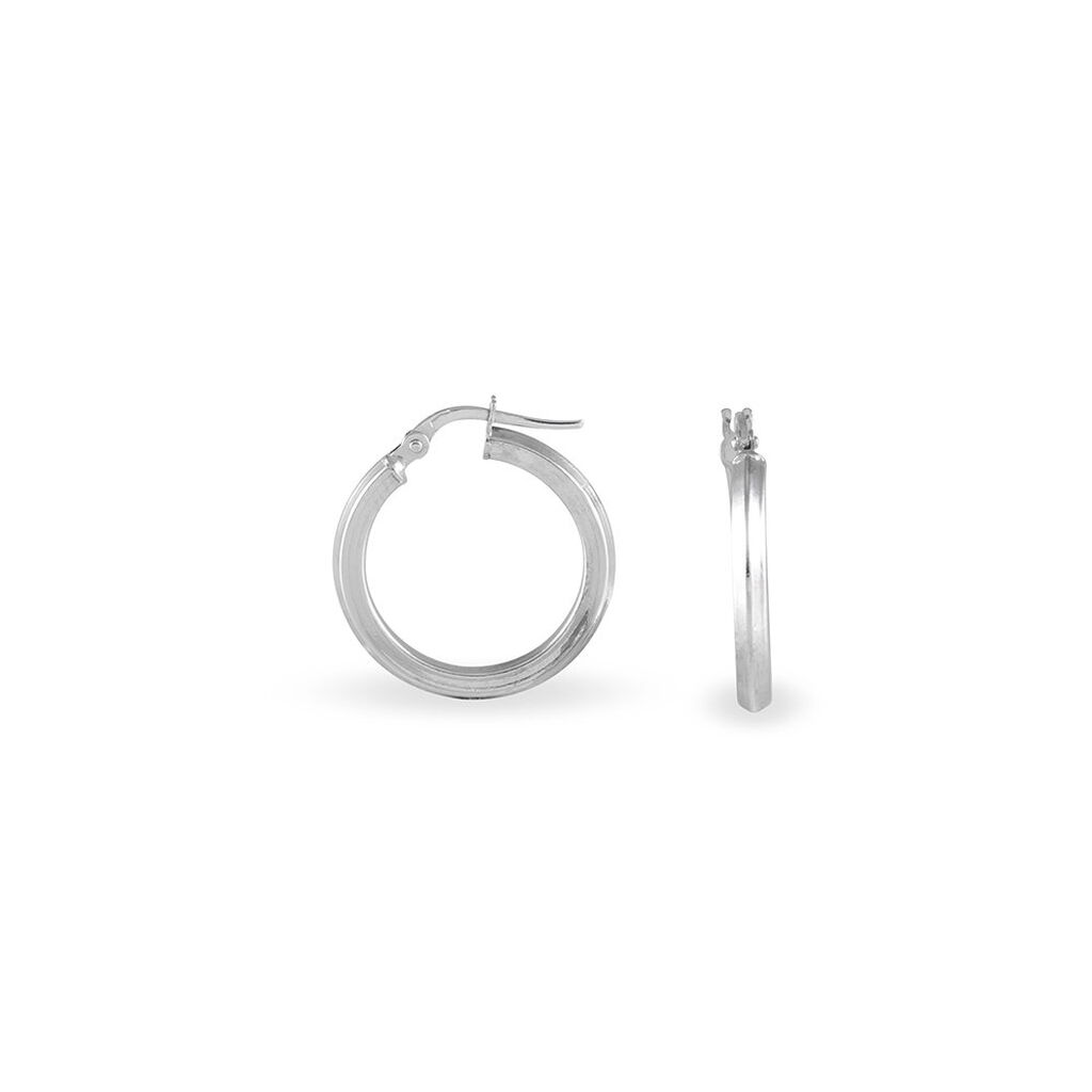 Créoles Ilana Or Blanc - Boucles d'oreilles créoles Femme | Histoire d’Or
