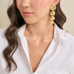 Boucles D'Oreilles Pendantes Olympe Acier Jaune - Boucles d'oreilles martel&eacute;es Femme | Histoire d&rsquo;Or