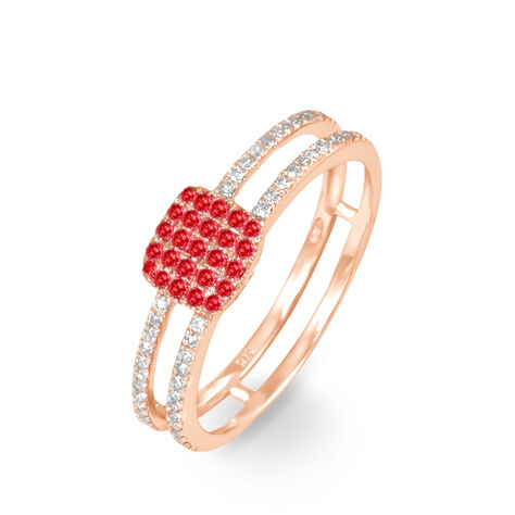 Bague Aude Or Rose Rubis Et Diamant - Bagues avec pierre Femme | Histoire d’Or