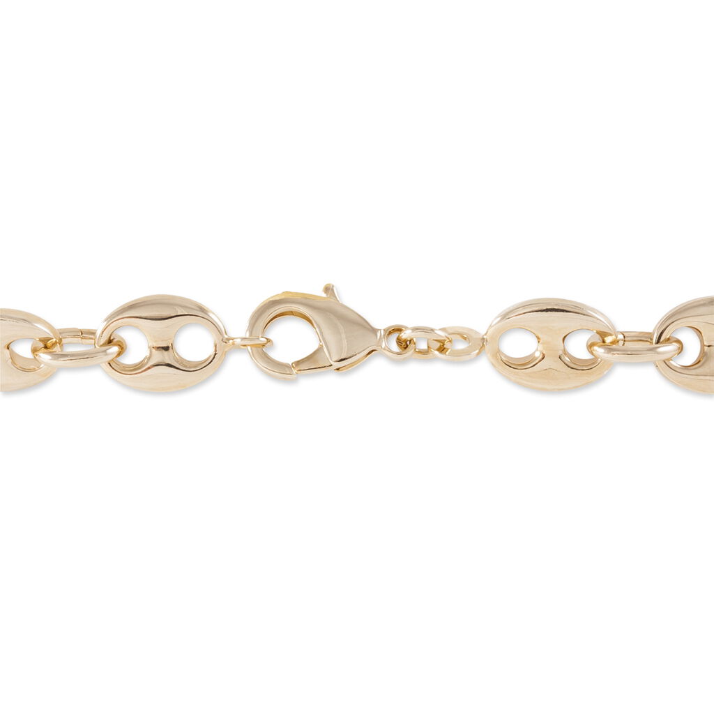 Bracelet Capucine Maille Grain De Cafe Plaque Or Jaune - Bracelets chaîne Femme | Histoire d’Or