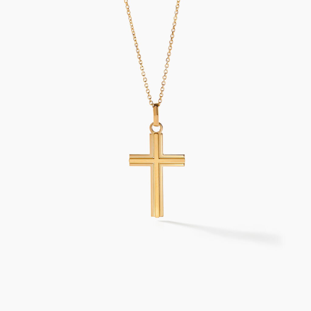 Pendentif Alyssa Croix Or Jaune - Pendentifs Baptême Famille | Histoire d’Or