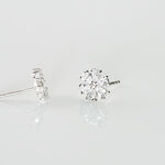 Boucles D'oreilles Puces Maelane Or Blanc Oxyde De Zirconium - Clous d'oreilles Femme | Histoire d&rsquo;Or