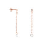 Boucles D'oreilles Pendantes Constantin Argent Rose Oxyde De Zirconium - Boucles d'oreilles fantaisie Femme | Histoire d&rsquo;Or