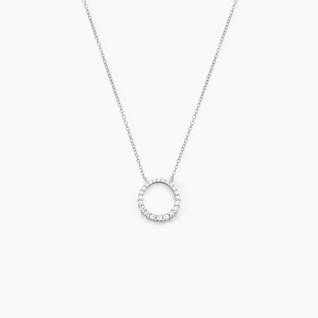 Collier Ela&iuml;s Argent Blanc Oxyde De Zirconium - Colliers fantaisie Femme | Histoire d&rsquo;Or