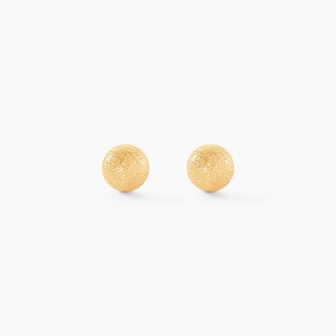 Boucles D'oreilles Puces Fidelia Boule Sablee Or Jaune - Clous d'oreilles Femme | Histoire d&rsquo;Or