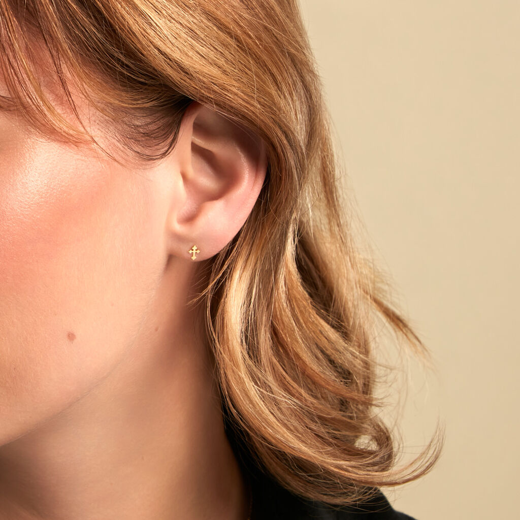 Boucles D'Oreilles Puces Lyndon Or Jaune - Clous d'oreilles Femme | Histoire d&rsquo;Or