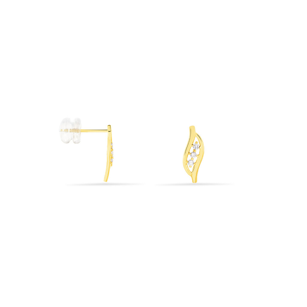 Boucles D'oreilles Puces Caline Or Jaune Diamant - Clous d'oreilles Femme | Histoire d’Or