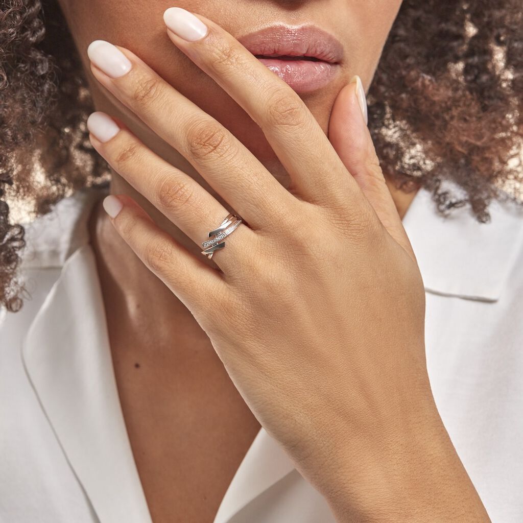 Bague Ainhoa Or Blanc Diamant - Bagues avec pierre Femme | Histoire d’Or