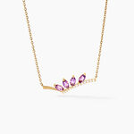 Collier Tiara Or Jaune Am&eacute;thyste Oxyde De Zirconium - Colliers Femme | Histoire d&rsquo;Or