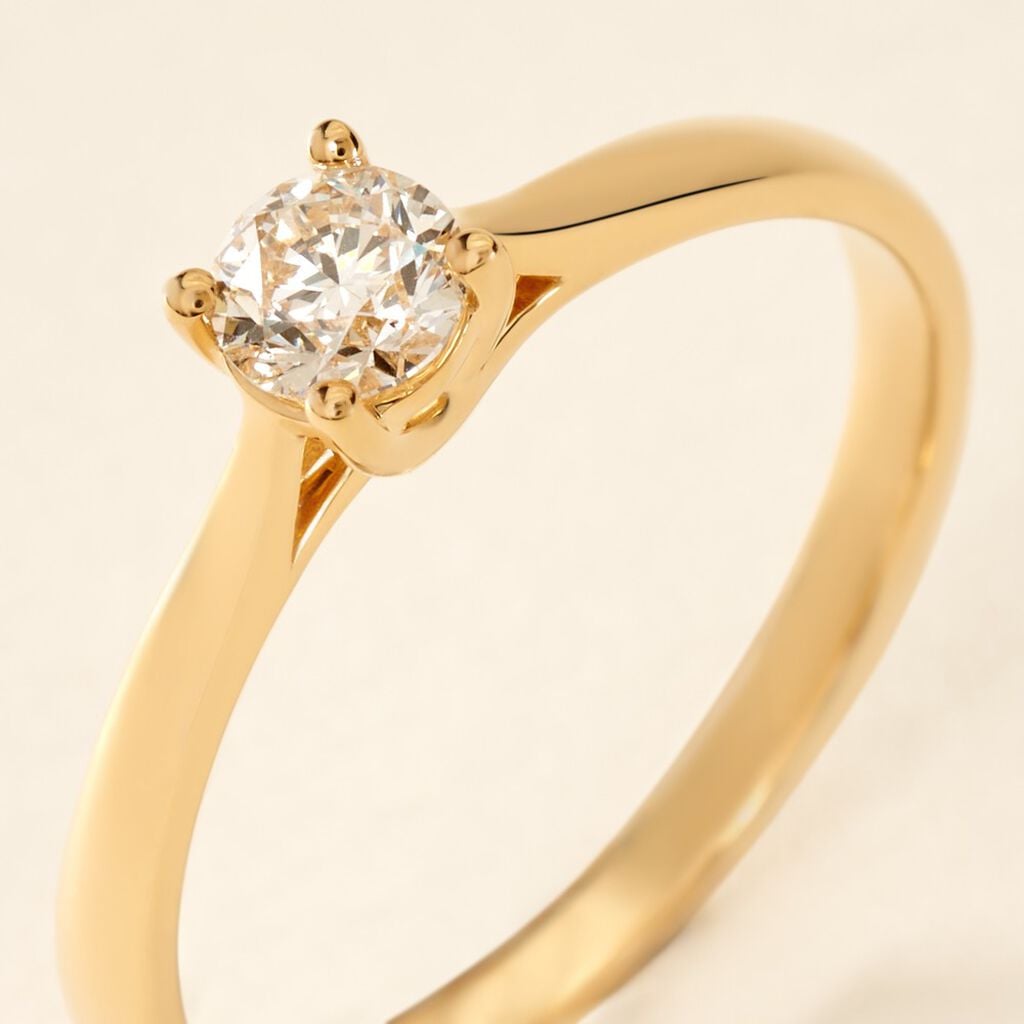 Bague Solitaire Victoria Or Jaune Diamant - Bagues solitaires Femme | Histoire d&rsquo;Or