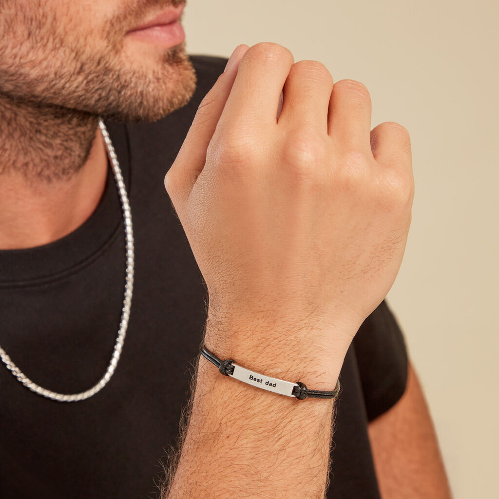 Bracelet Todd Acier Blanc - Bracelets cordon Homme | Histoire d’Or