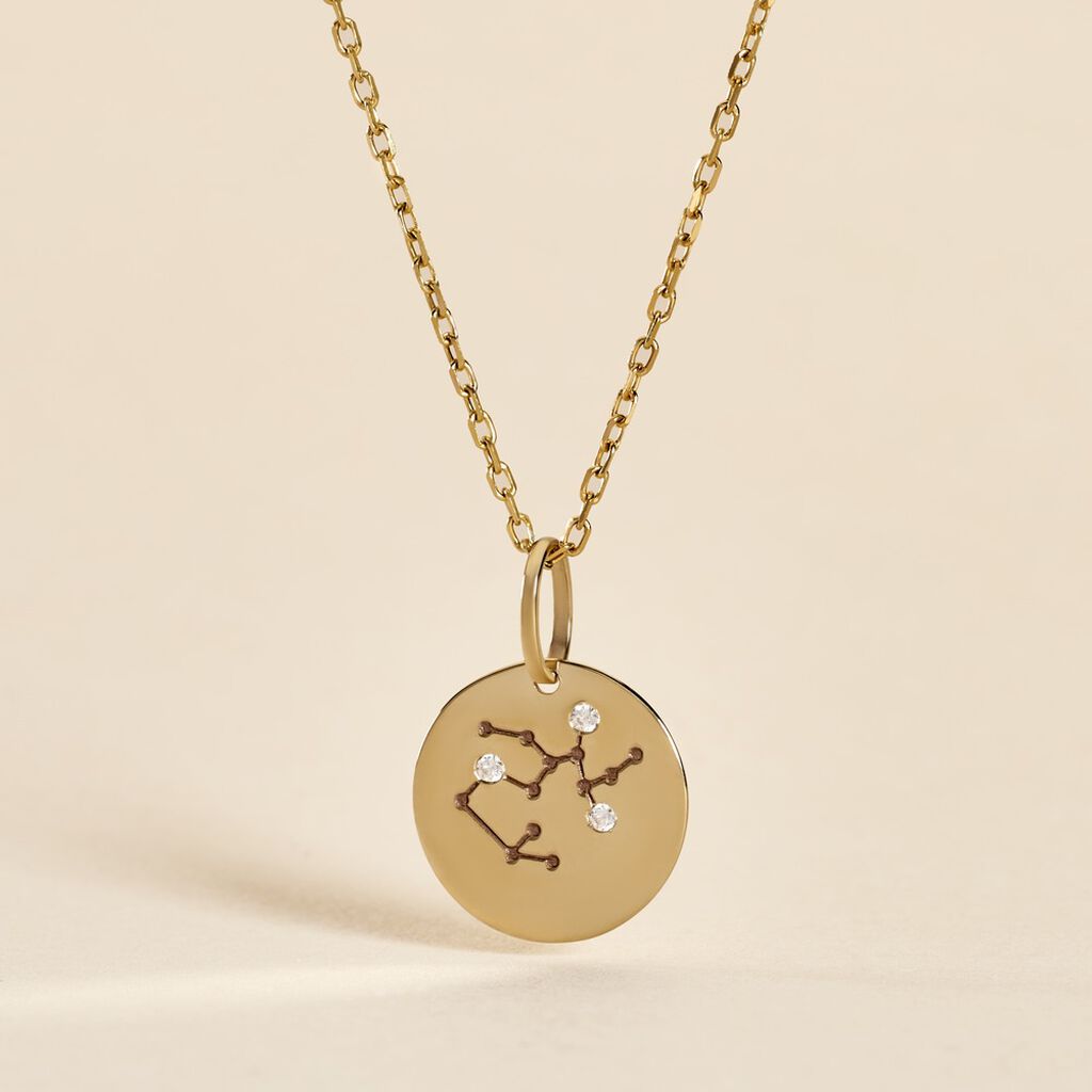Pendentif Or Jaune Astraea Oxyde De Zirconium - Pendentifs Zodiaque Femme | Histoire d&rsquo;Or