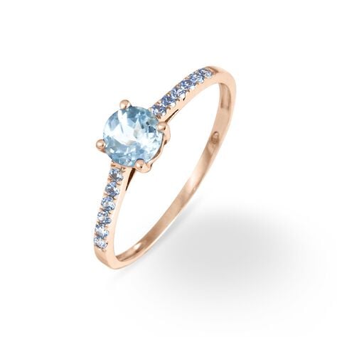 Bague Manon Or Rose Topaze Et Oxyde De Zirconium - Bagues solitaires Femme | Histoire d&rsquo;Or