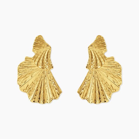 Boucles D'Oreilles Puces Adelphie Acier Jaune - Boucles d'oreilles fantaisie Femme | Histoire d&rsquo;Or