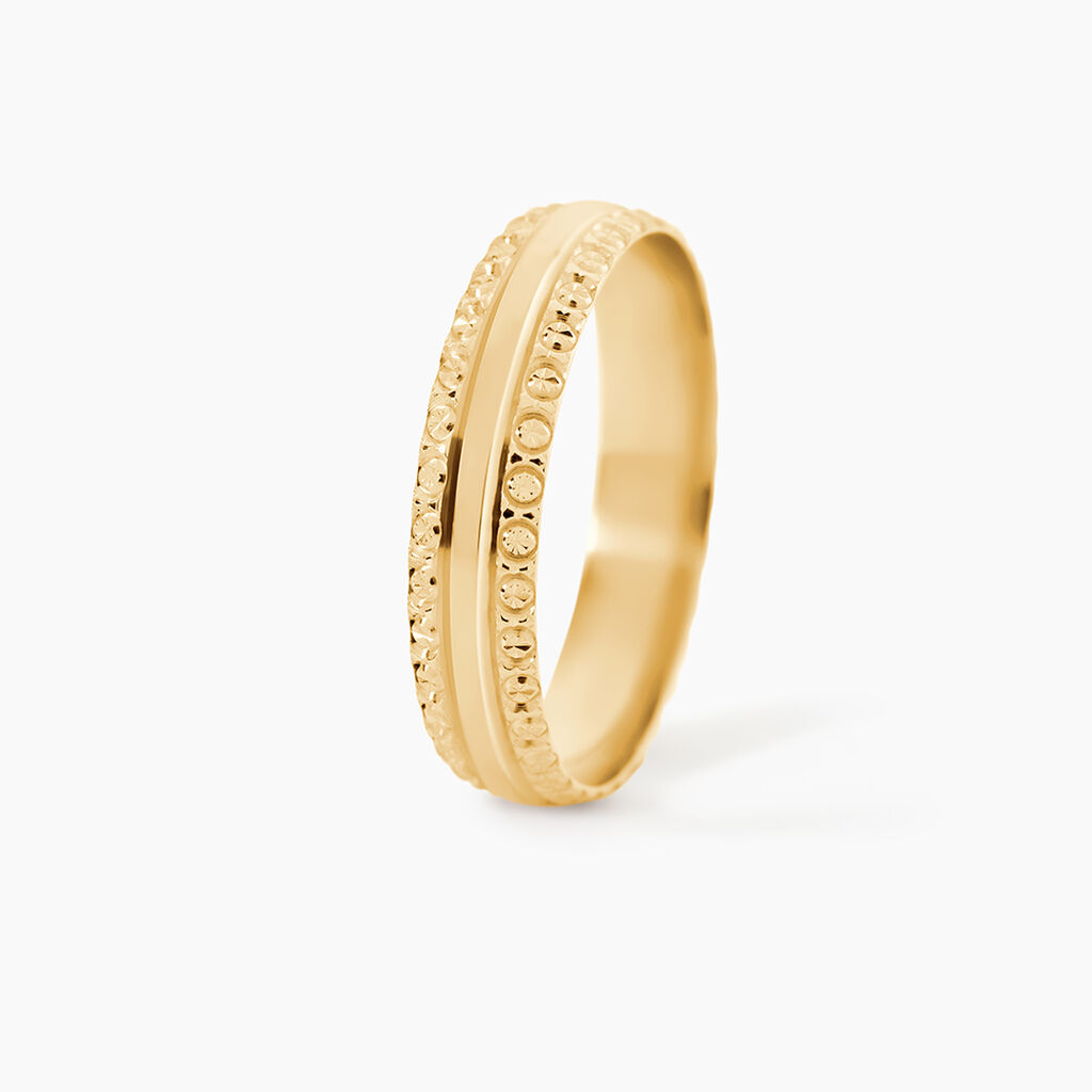 Alliance June 2 Rangs Diamantee Or Jaune - Alliances 18 carats Unisex | Histoire d&rsquo;Or