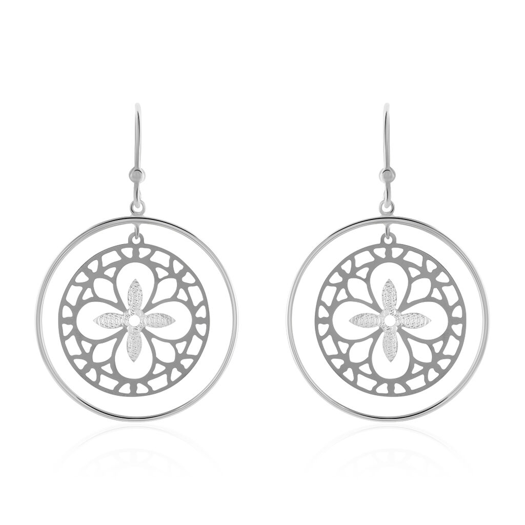 Boucles D'oreilles Puces Claudio Or Blanc - Boucles d'oreilles pendantes Femme | Histoire d’Or