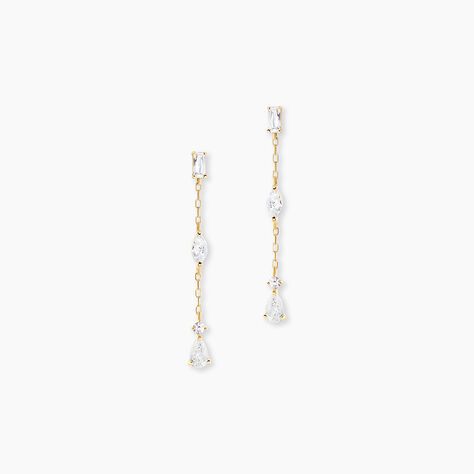 Boucles D'Oreilles Pendantes Sparkle Or Jaune Oxyde De Zirconium - Boucles d'oreilles pendantes Femme | Histoire d&rsquo;Or