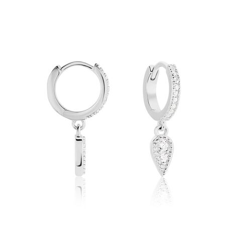 Créoles Ysee Argent Blanc Oxyde De Zirconium - Boucles d'oreilles créoles Femme | Histoire d’Or