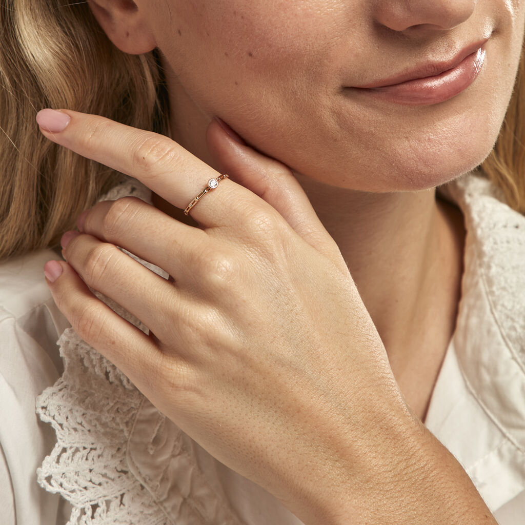 Bague Grady Plaqué Or Jaune Oxyde De Zirconium - Bagues solitaires Femme | Histoire d’Or