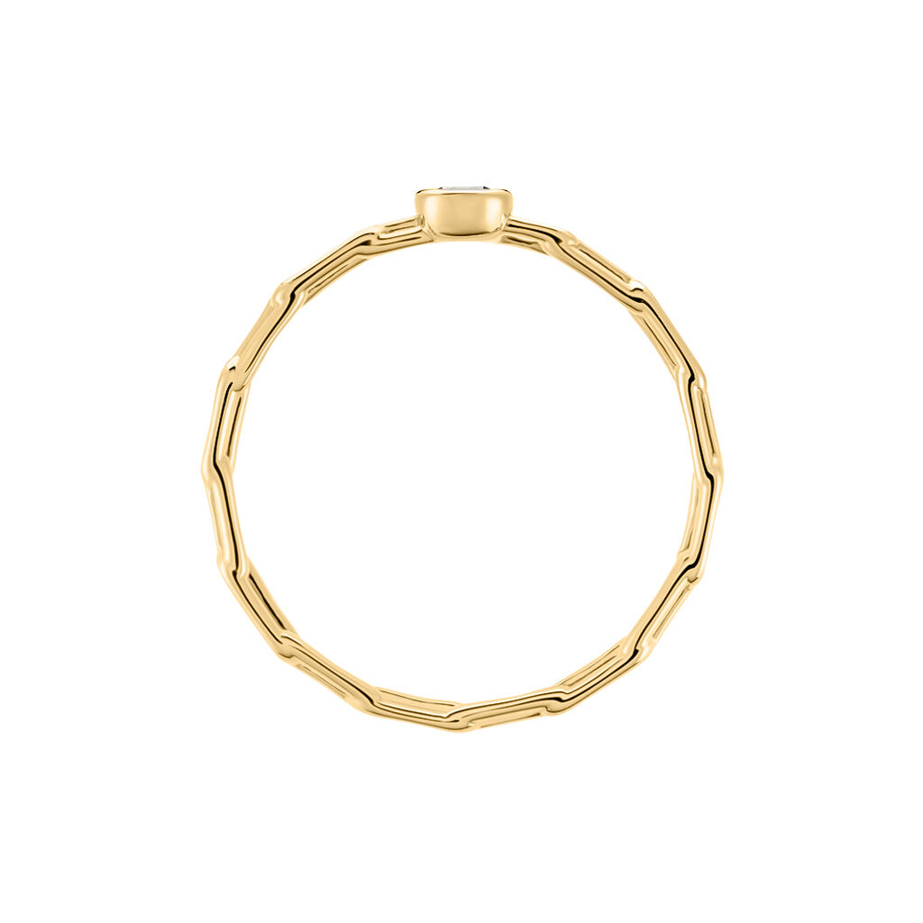 Bague Grady Plaqu&eacute; Or Jaune Oxyde De Zirconium - Bagues solitaires Femme | Histoire d&rsquo;Or