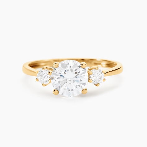 Bague Or Jaune Kesari Oxyde De Zirconium - Bagues solitaires Femme | Histoire d&rsquo;Or