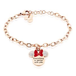Bracelet Disney Acier Doré Rose Cristaux - Bracelets fantaisie Femme | Histoire d’Or