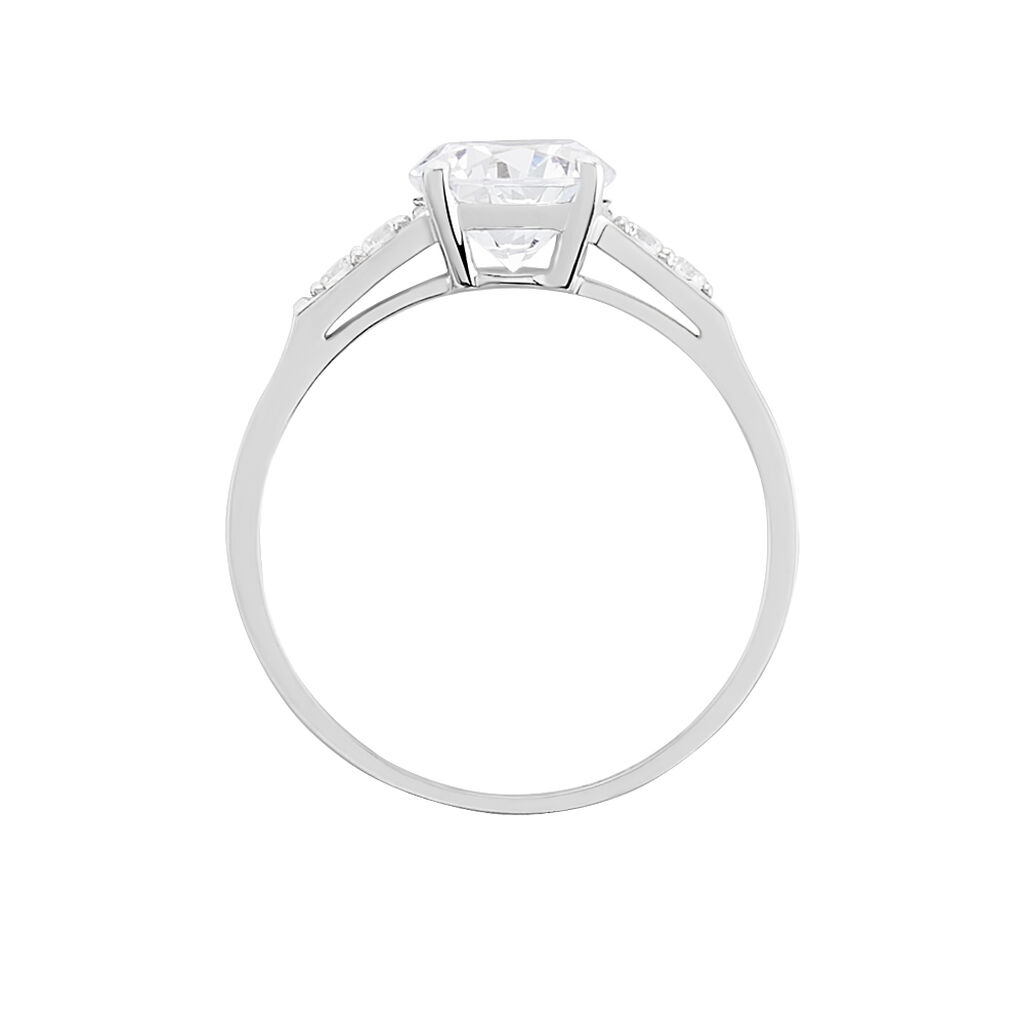 Bague Ivonne Or Blanc Oxyde De Zirconium - Bagues solitaires Femme | Histoire d&rsquo;Or