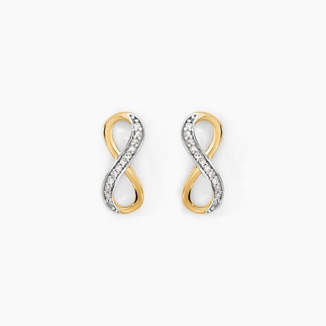 Boucles D'oreilles Puces Chacha Or Jaune Diamant - Clous d'oreilles Femme | Histoire d&rsquo;Or