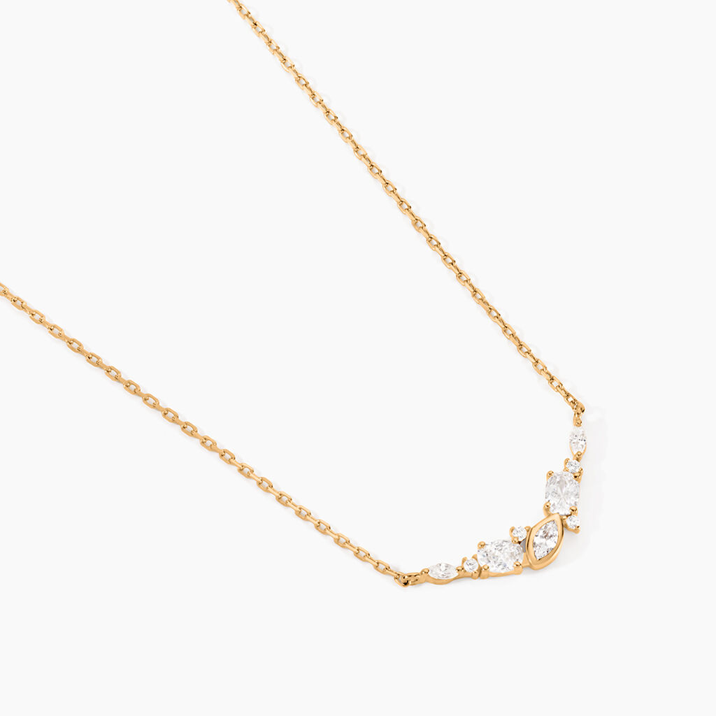 Collier Aurena Plaqu&eacute; Or Jaune Oxyde De Zirconium - Colliers Femme | Histoire d&rsquo;Or