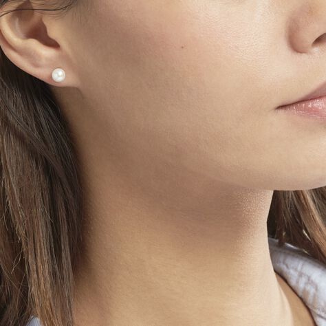 Boucles D'oreilles Puces Suki Or Jaune Perle De Culture - Clous d'oreilles Femme | Histoire d’Or