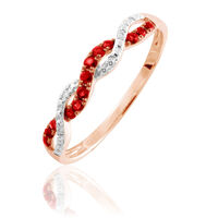 Bague Sofia Or Rose Rubis Et Diamant