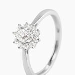 Bague Or Blanc Mysie Diamants Synth&eacute;tiques - Bagues solitaires Femme | Histoire d&rsquo;Or