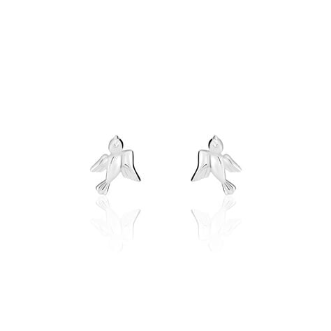 Boucles D'oreilles Puces Osie Argent Blanc - Boucles d'oreilles fantaisie Femme | Histoire d’Or