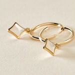 Creoles Lucky Gems Or Jaune Nacre - Boucles d'oreilles cr&eacute;oles Femme | Histoire d&rsquo;Or