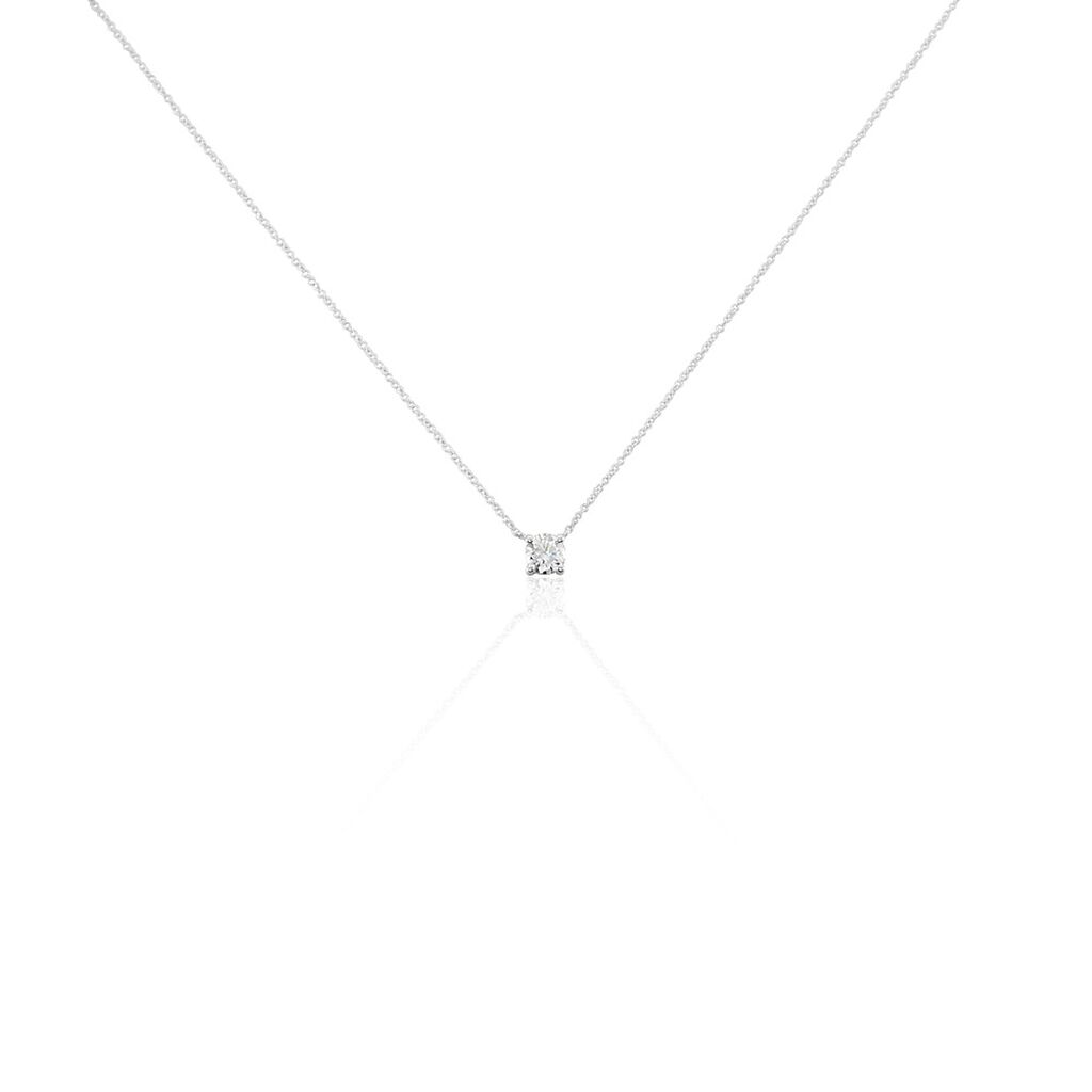 Collier Collection Victoria Or Blanc Diamant Synthetique - Colliers Femme | Histoire d’Or