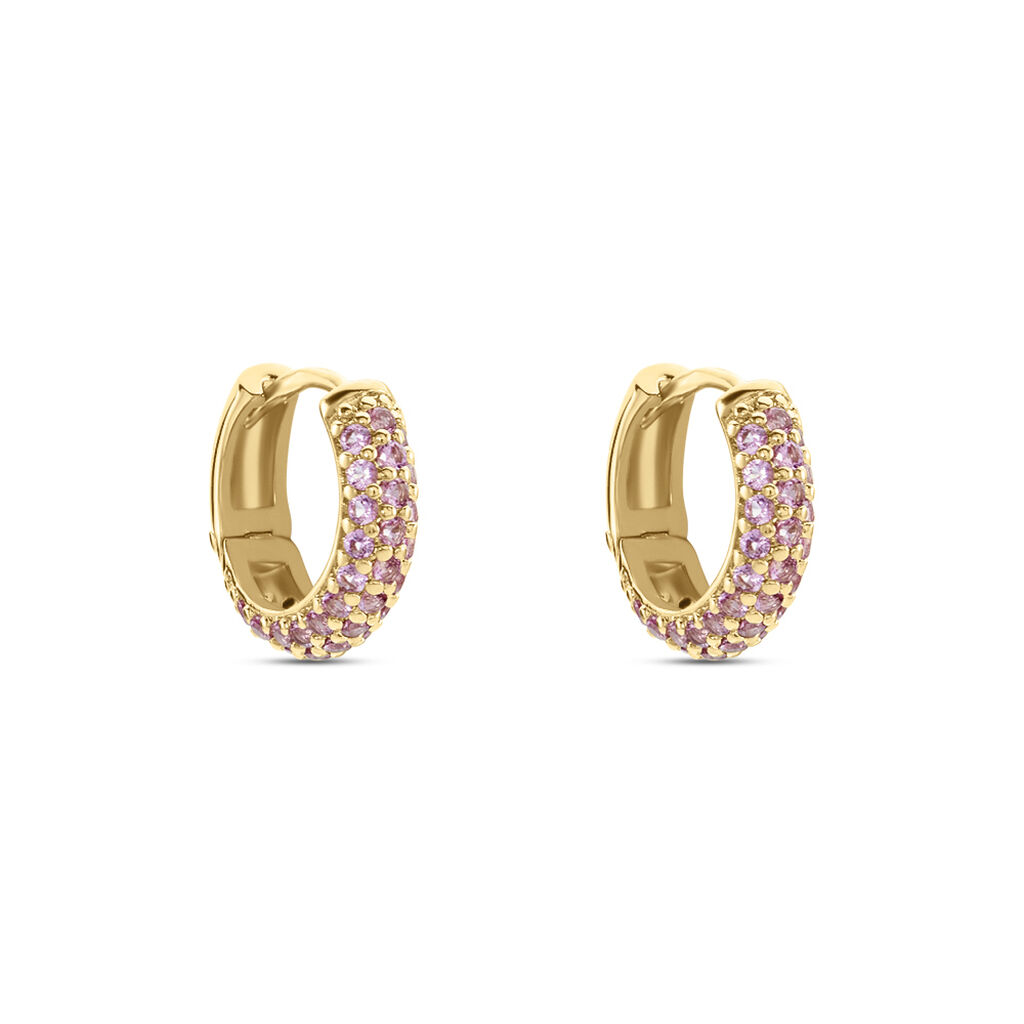 Créoles Plaqué Or Jaune Piha Oxydes De Zirconium - Boucles d'oreilles créoles Femme | Histoire d’Or