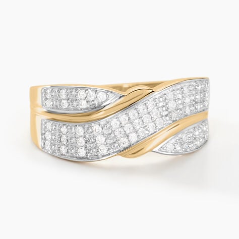 Bague Bandeau Or Jaune Oxyde De Zirconium - Bagues avec pierre Femme | Histoire d’Or