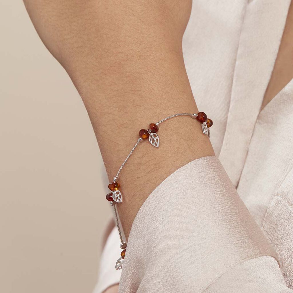 Bracelet Argent Blanc Nolana Ambre - Bracelets Femme | Histoire d’Or