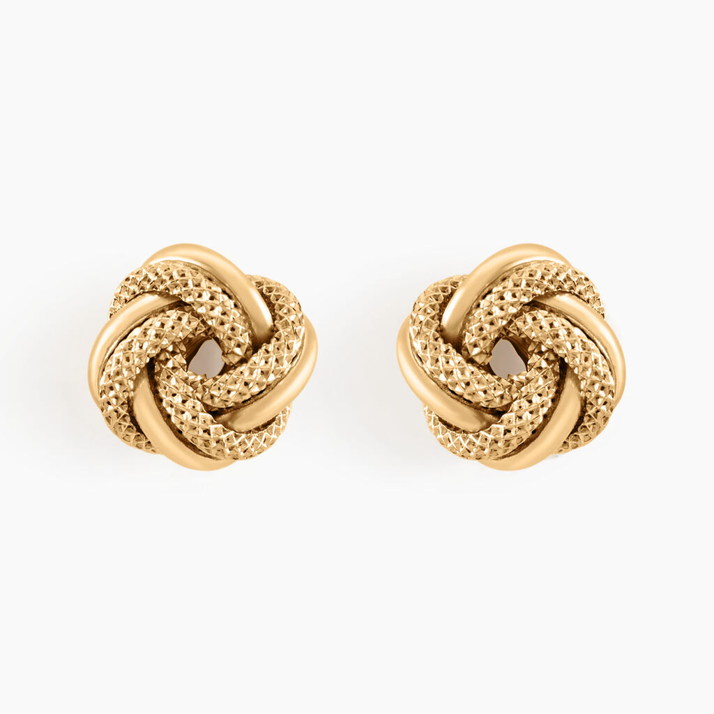 Boucles D'oreilles Puces Or Jaune Guermana - Clous d'oreilles Femme | Histoire d’Or